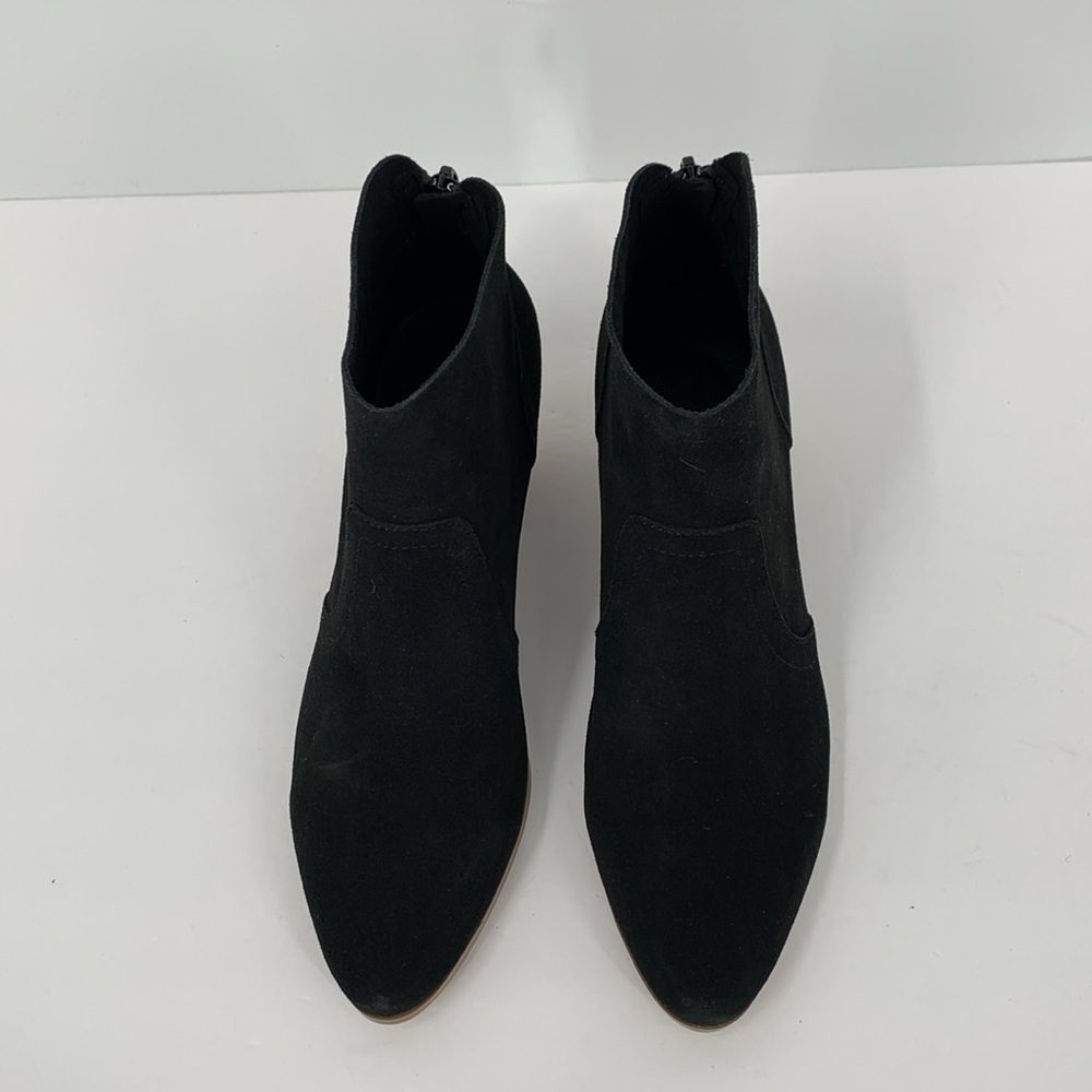 Violet & Red Cupid suede ankle boots black shoe bootie heel zipper new 8.5 - Picture 4 of 6